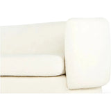 84" Koba Boucle Sheepskin White Sherpa Contemporary Barrel Sofa Sofas & Loveseats LOOMLAN By Moe's Home