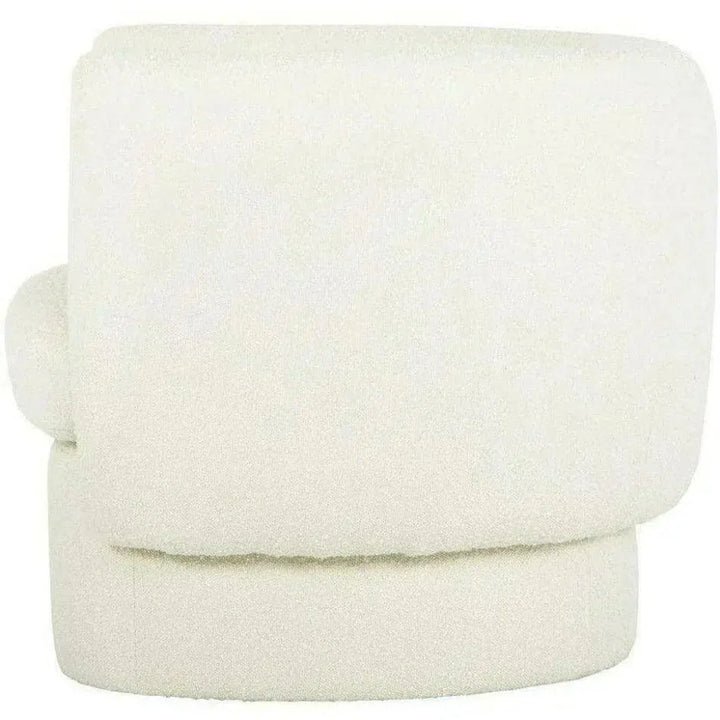 Koba Boucle White Sherpa Round Bucket Chair - LOOMLAN - Moe's Home - Club Chairs