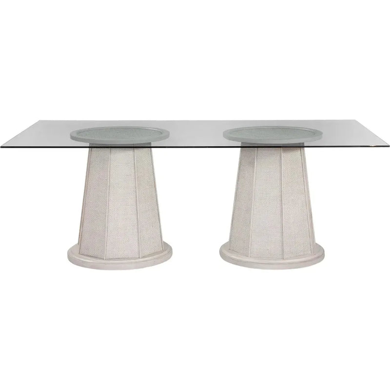 Korey Glass Topped Wooden Dining Table