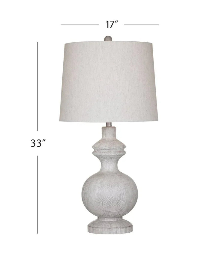 Krishina White Resin Table Lamp - LOOMLAN - Bassett Mirror - Table Lamps