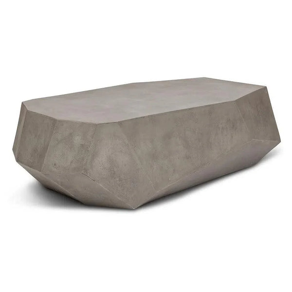 Kristal Reinforced Concrete Geometric Coffee Table-Outdoor Coffee Tables-Urbia-LOOMLAN