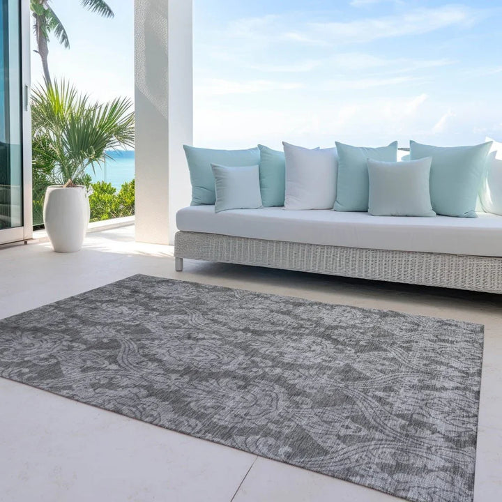 Krymera Gray Washable Indoor - Outdoor Rug - LOOMLAN - LOOMLAN Rugs - Outdoor Rugs