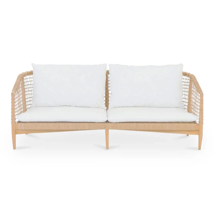 Kuna Solid Teak Frame Outdoor Sofa - LOOMLAN - Moe's Home - Outdoor Sofas & Loveseats