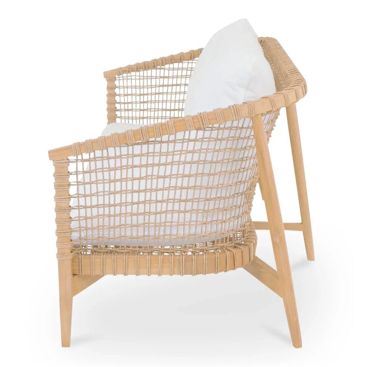 Kuna Solid Teak Frame Outdoor Sofa - LOOMLAN - Moe's Home - Outdoor Sofas & Loveseats