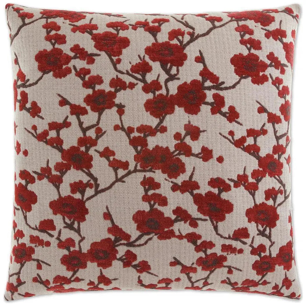 Kyoto Red Throw Pillow With Insert