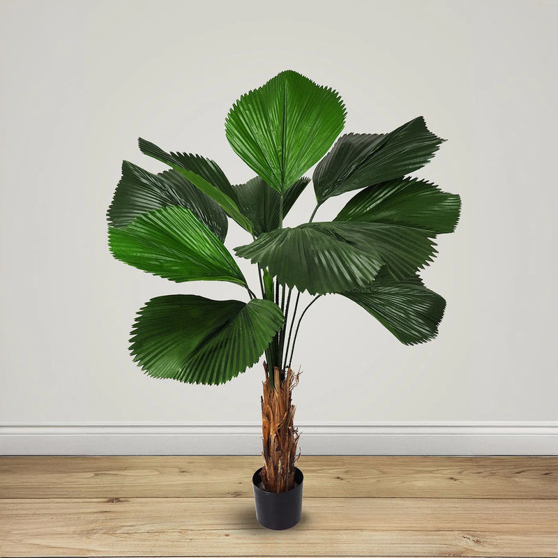 Faux Botanical Indoor Green Licuala Grandis