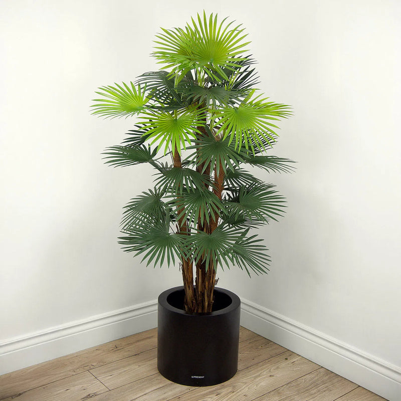 Faux Botanical Outdoor Green Fortune Palm Tree