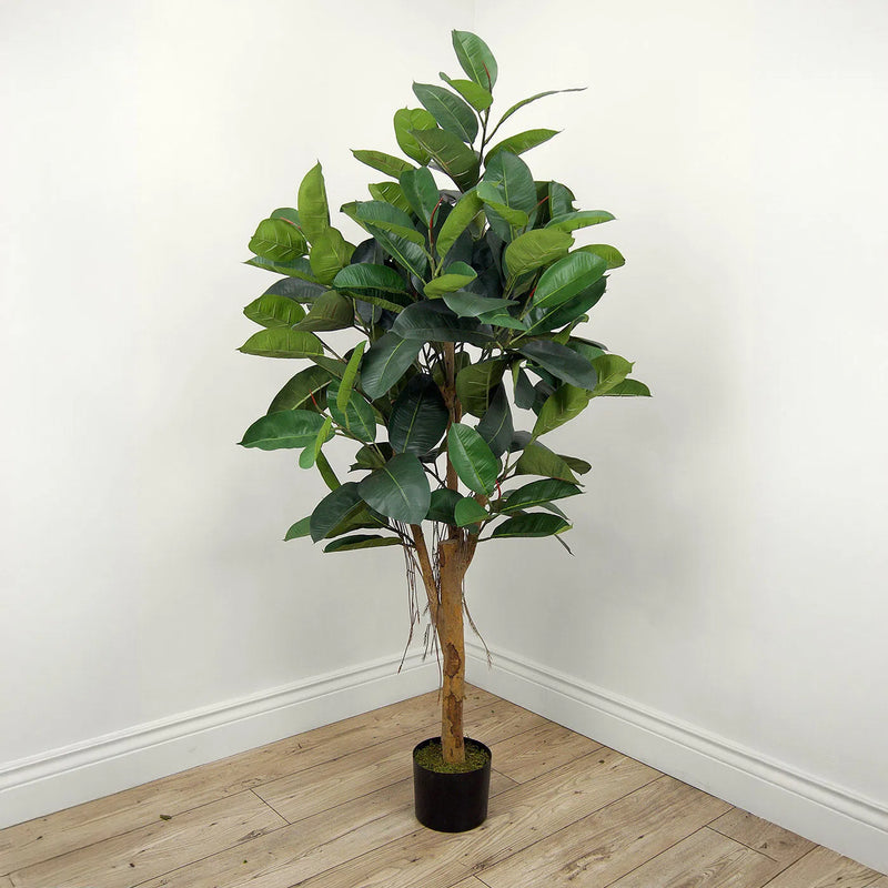 Faux Botanical Indoor Green Ficus Elastica