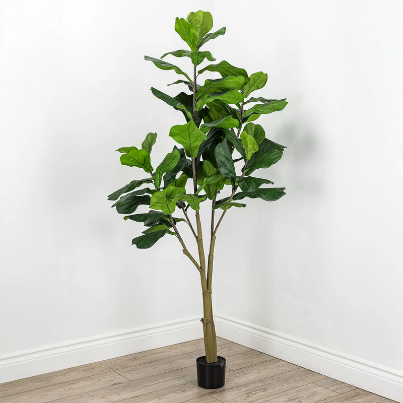 Faux Botanical Outdoor Green Fiddle Leaf Fig Tree