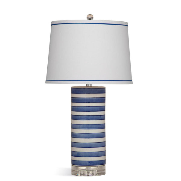 Regatta Stripe Ceramic Blue Table Lamp