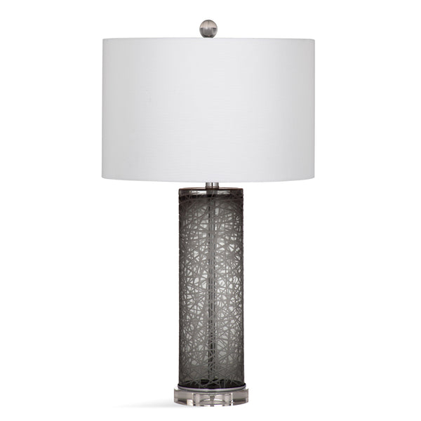 Danbury Glass Black and Silver Table Lamp