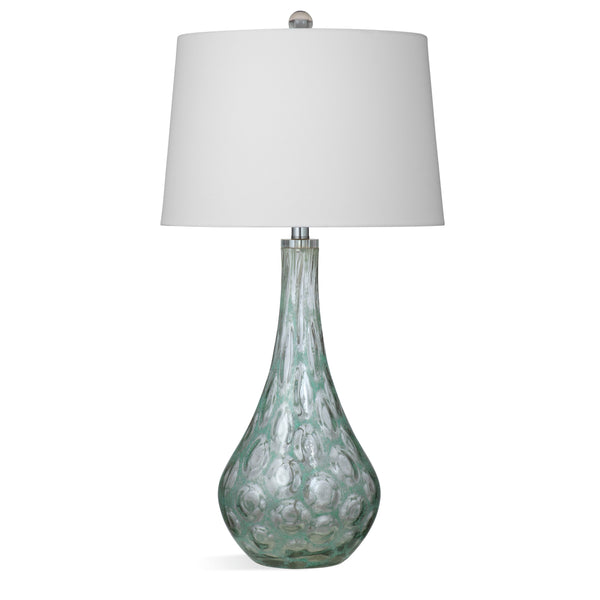 Berry Glass and Fabric Grey Table Lamp