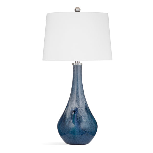Nanda Glass and fabric Blue Table Lamp