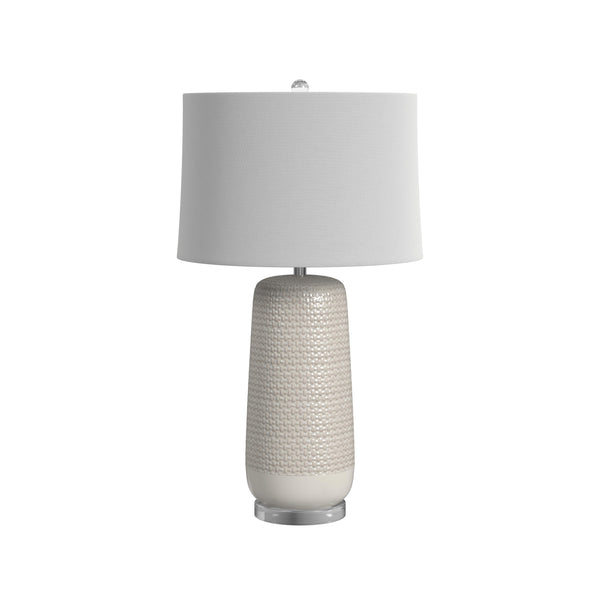 Quandee Ceramic and Clear Acrylic Beige Table Lamp