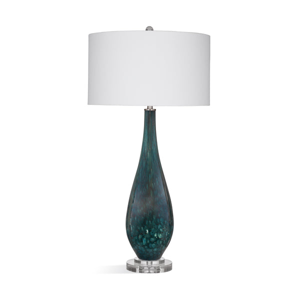 Glaize Glass and Crystal Blue Table Lamp