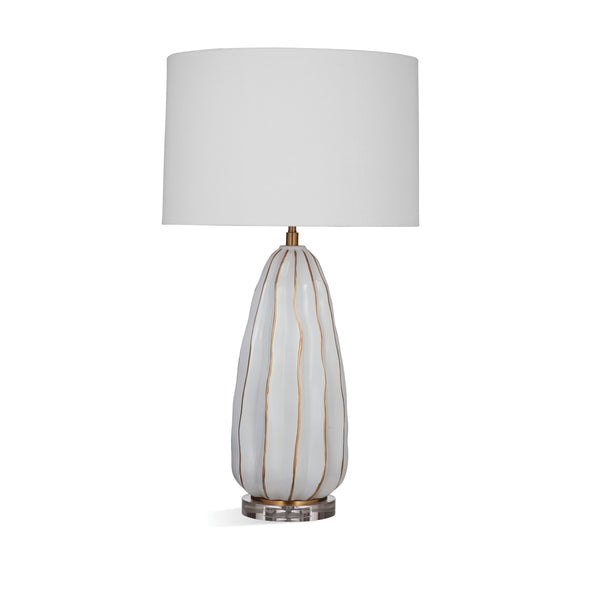 Josephine Ceramic and Crystal White Table Lamp