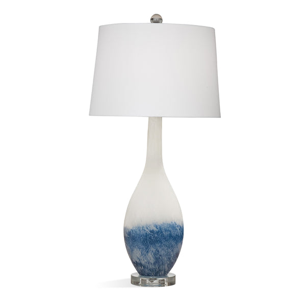 Dancer Glass and Crystal Blue Table Lamp