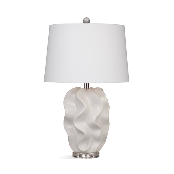 Crete Ceramic and Crystal White Table Lamp