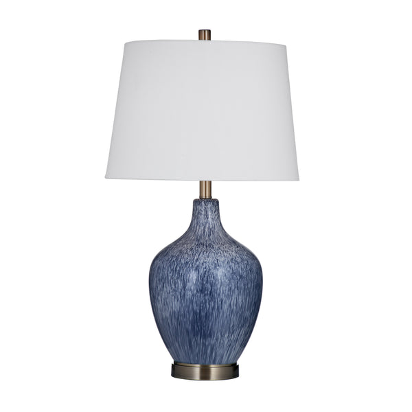 Montego Ceramic and Metal Reactive Blue Table Lamp