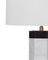 Charlie White Marble and Metal Table Lamp