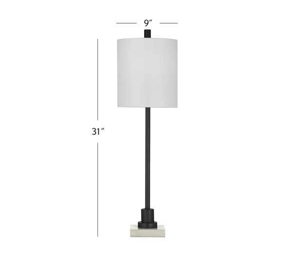 Jess White Marble and Metal Table Lamp