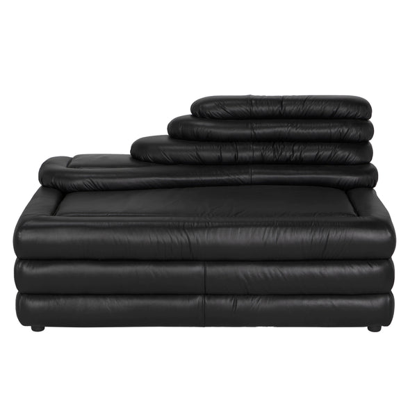 Bandera Top-Grain Leather Black Modular Sofa