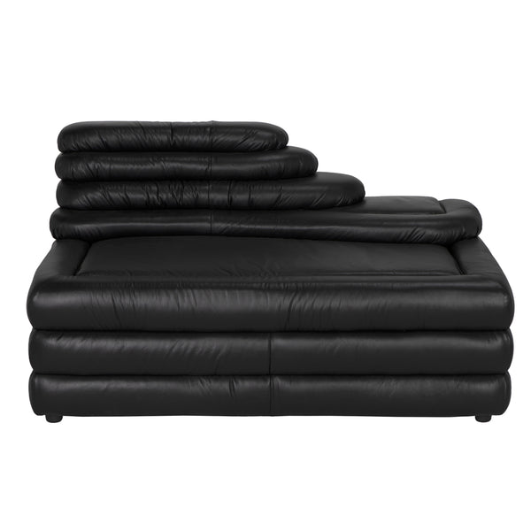 Bandera Top-Grain Leather Black Modular Sofa