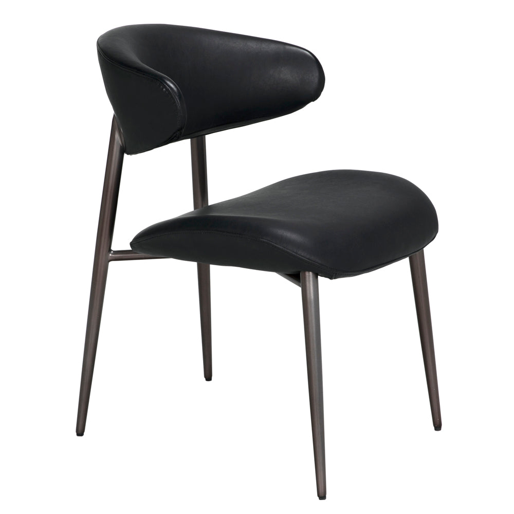 Hakone Black Leather Dining Chair