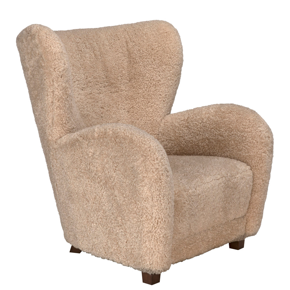 Pola Teddy Fleece Camel Chair