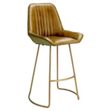 Perry Brown Buffalo Leather Counter Stool With Back