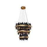 Icarus Brushed Gold Aluminum Banded Chandelier