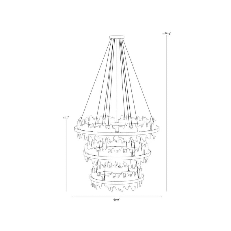 Icarus Brushed Gold Aluminum Banded Chandelier