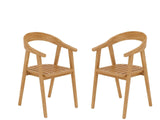 La Costa Teak Barrel Back Outdoor Dining Armchair-Outdoor Dining Chairs-HiTeak-LOOMLAN