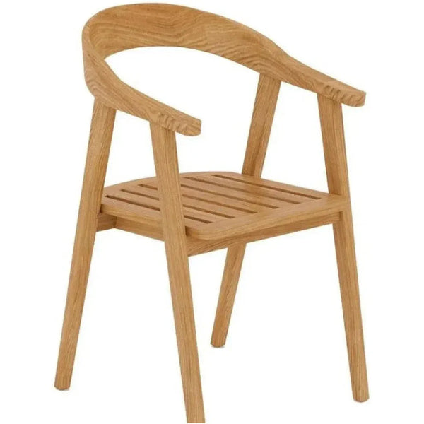 La Costa Teak Barrel Back Outdoor Dining Armchair-Outdoor Dining Chairs-HiTeak-LOOMLAN