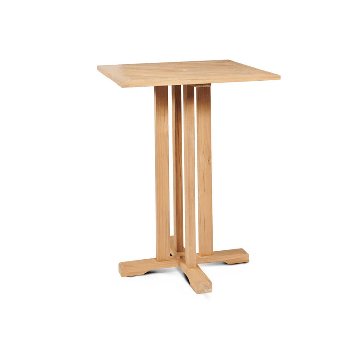 La Costa Teak Patio Round Bar Dining Set 3PC-Outdoor Dining Sets-HiTeak-LOOMLAN