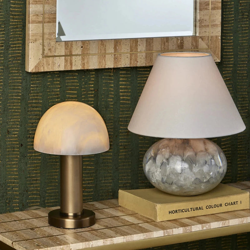 La Gravite Mini Modern Alabaster Table Lamp-Table Lamps-Currey & Co-LOOMLAN