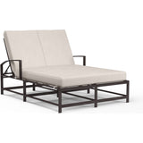 La Jolla Sunbrella Double Outdoor Chaise-Outdoor Chaises-Sunset West-Canvas Natural-LOOMLAN