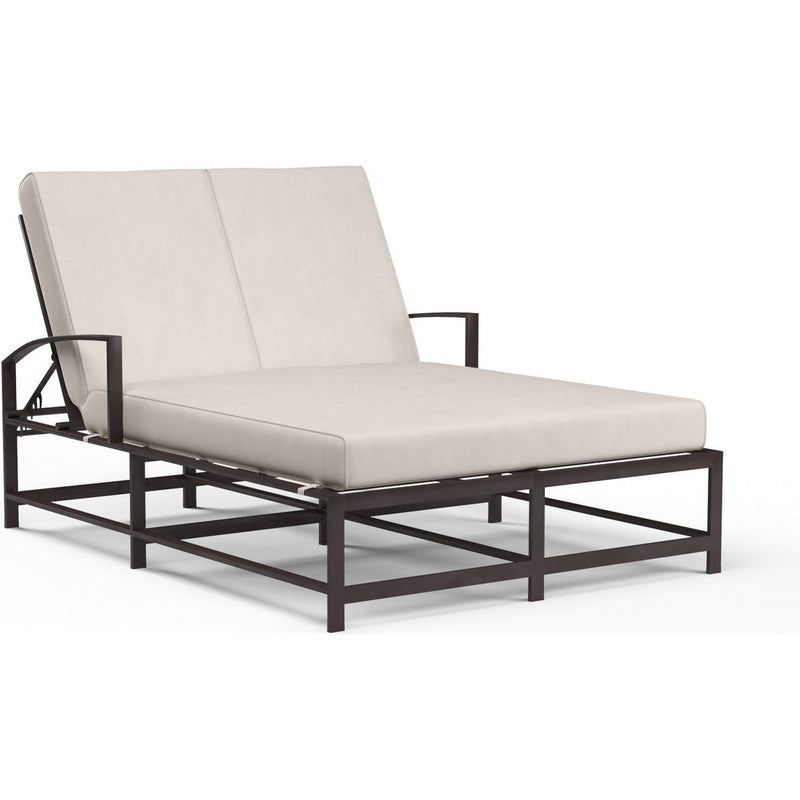 La Jolla Sunbrella Double Outdoor Chaise-Outdoor Chaises-Sunset West-Canvas Natural-LOOMLAN