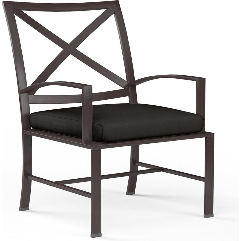 La Jolla Sunbrella Outdoor Dining Chair 2PC-Outdoor Dining Chairs-Sunset West-Spectrum Carbon-LOOMLAN