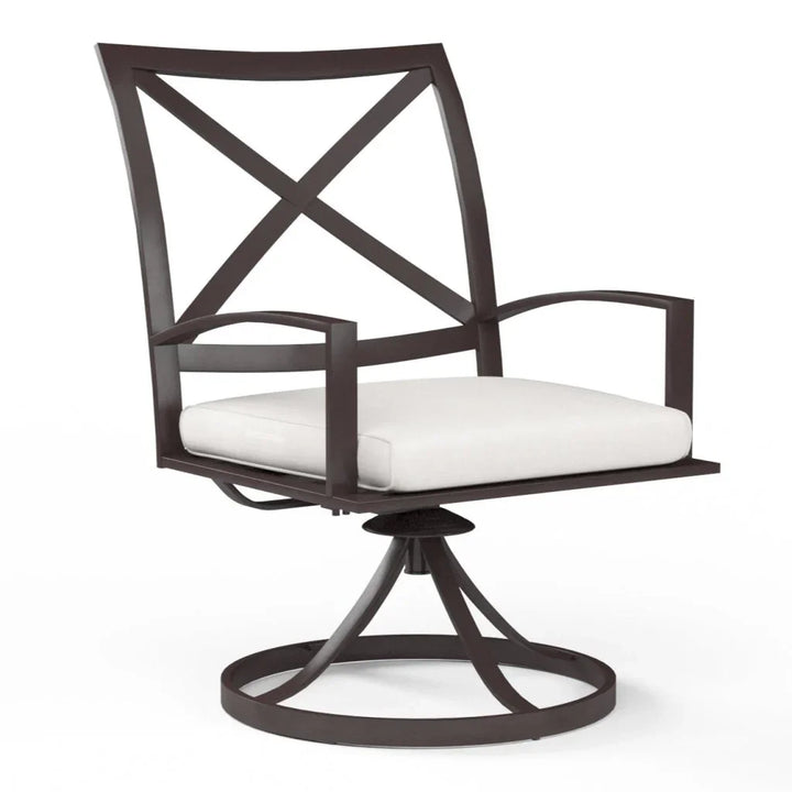 La Jolla Swivel Outdoor Dining Chair 2PC-Outdoor Dining Chairs-Sunset West-Canvas Flax-LOOMLAN