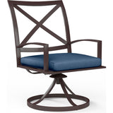 La Jolla Swivel Outdoor Dining Chair 2PC-Outdoor Dining Chairs-Sunset West-Spectrum Indigo-LOOMLAN