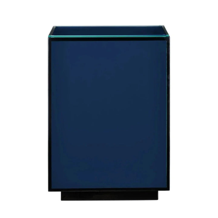 Modern Lacquer Glass Top Side Table - LOOMLAN - Currey & Co - Side Tables