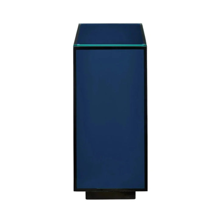 Modern Lacquer Glass Top Side Table - LOOMLAN - Currey & Co - Side Tables