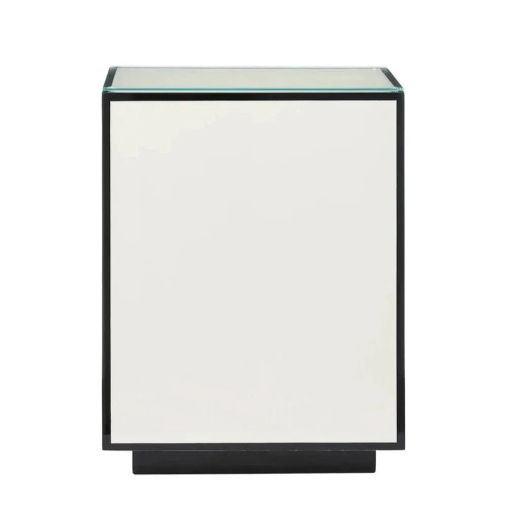 Modern Lacquer Glass Top Side Table - LOOMLAN - Currey & Co - Side Tables