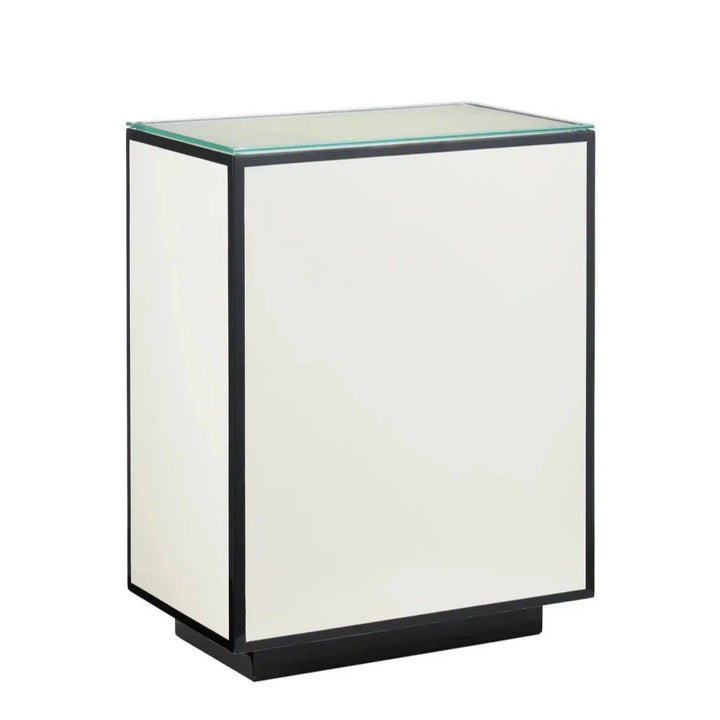 Modern Lacquer Glass Top Side Table - LOOMLAN - Currey & Co - Side Tables