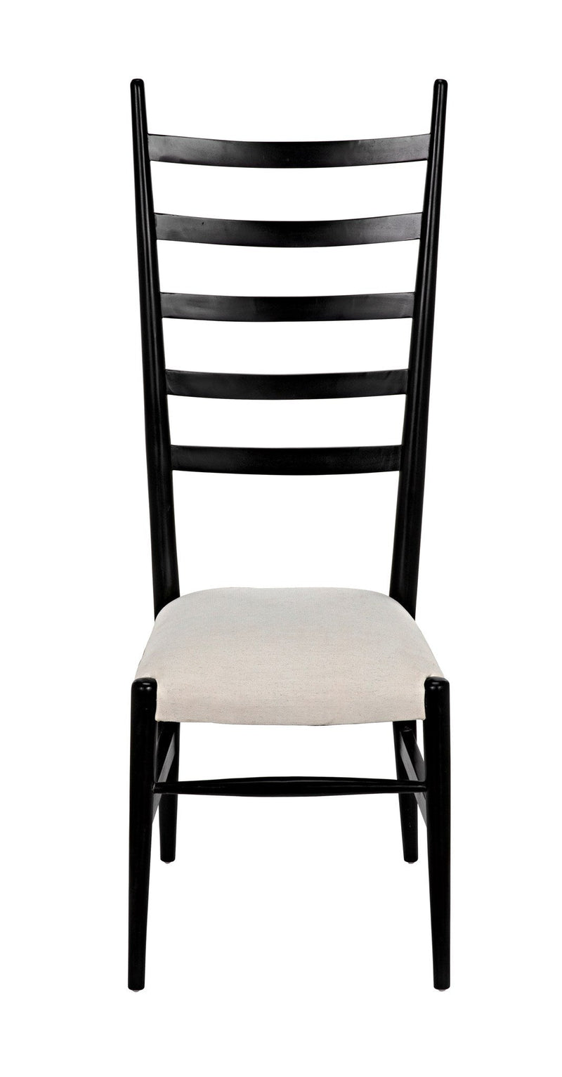 Ladder Wood Black Armless Chair-Club Chairs-Noir-LOOMLAN