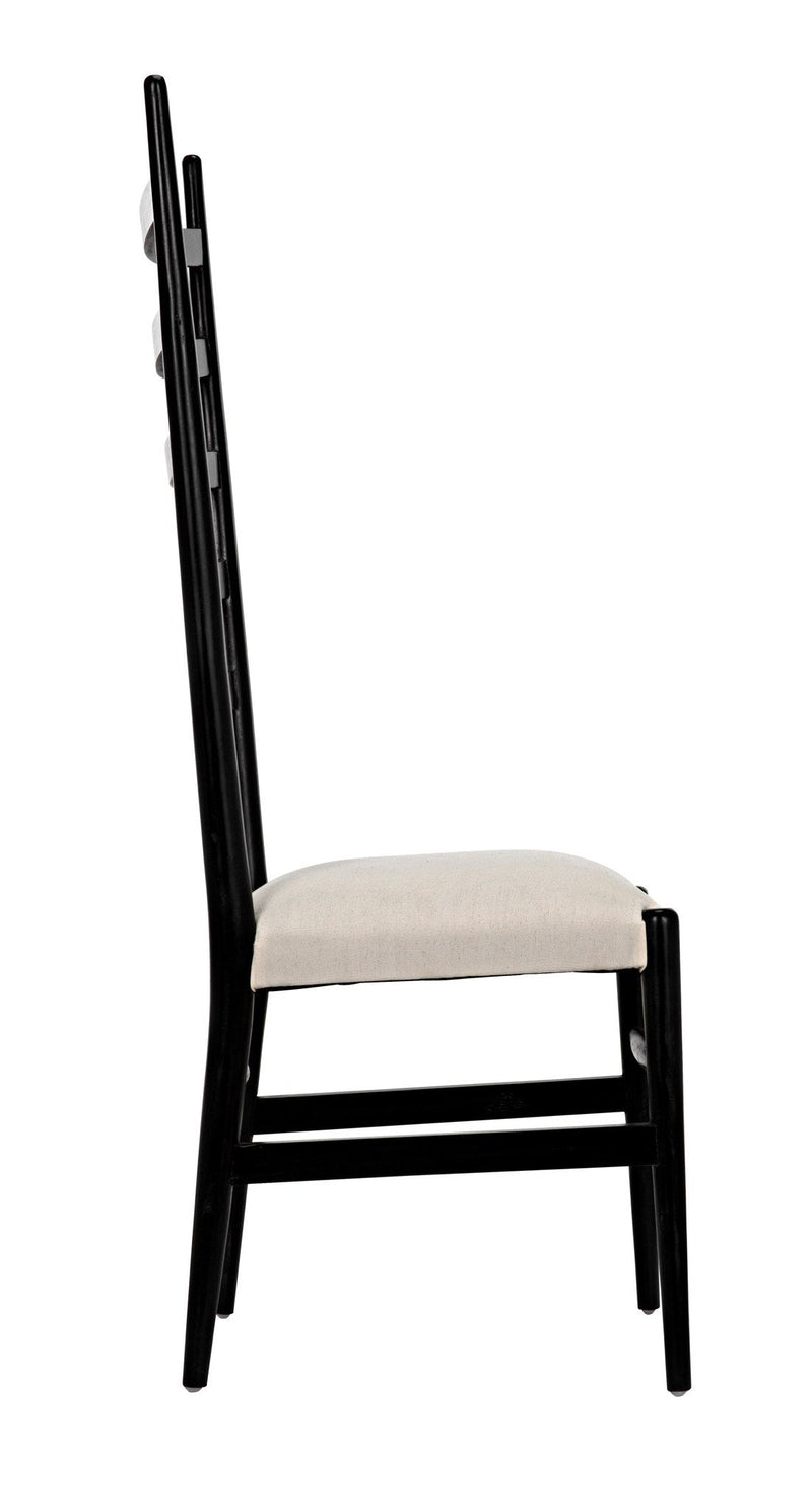 Ladder Wood Black Armless Chair-Club Chairs-Noir-LOOMLAN