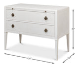 Ladlow Chest Two Drawers Working White-Chests-Sarreid-LOOMLAN
