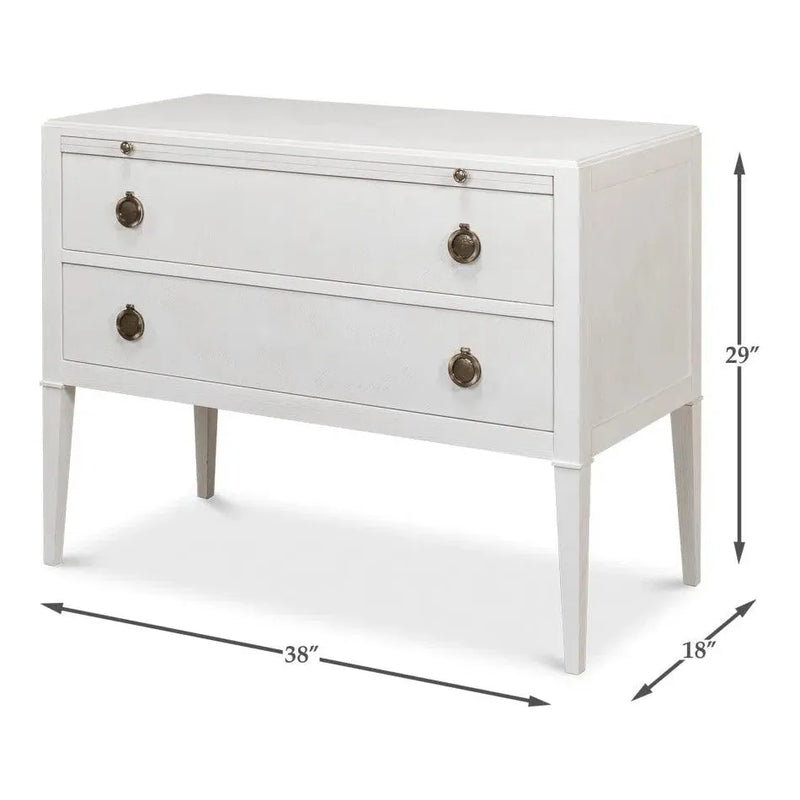 Ladlow Chest Two Drawers Working White