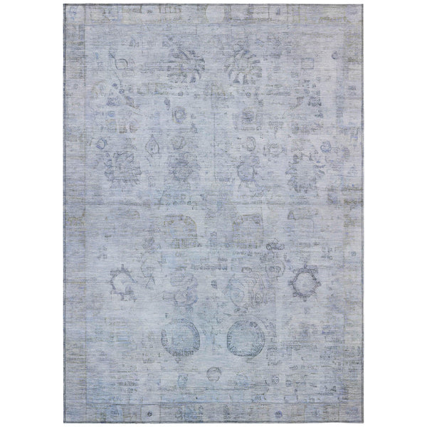 Laeanor Blue Washable Indoor-Outdoor Rug